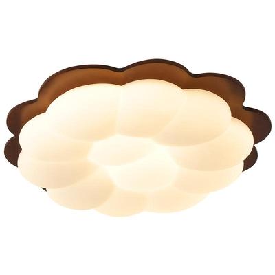 箭牌胡桃木色中古奶油风卧室灯