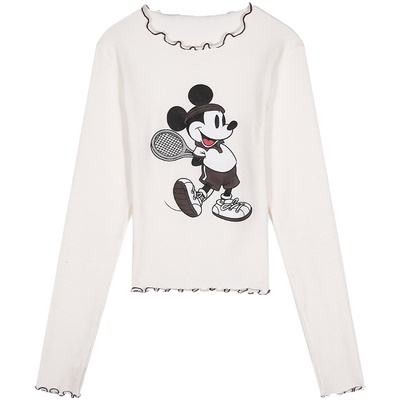 落落狷介白色长袖打底衫女上衣