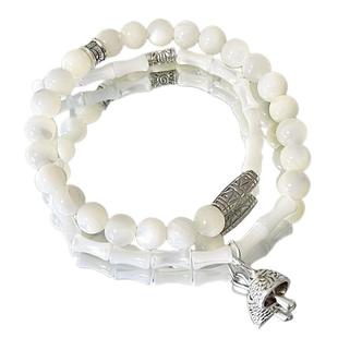 Volcano 小众原创设计【铃鱼】冷清中古风国风双层白色手串手链女