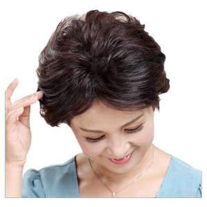 假发短发头顶补发片女遮白发块假发片中老年真发蓬松头顶卷补发片