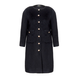 矮胖新款上市专属美丽客栈冬日苏黎世双面呢大衣感羊驼大码女装