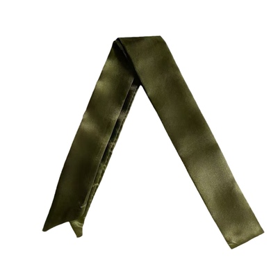 黑白长条形丝巾丝带脖饰绸缎挂脖