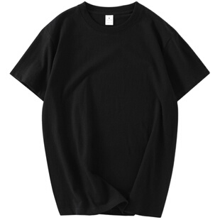 200g 新疆纯棉圆领短袖宽松打底T恤男女纯白色上衣夏季体恤全棉