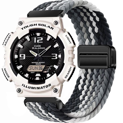 适用卡西欧AQ-S810W磁吸编织腕带