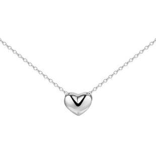 999纯银简约爱心项链女2025新款ins小众设计感锁骨链心形吊坠颈链