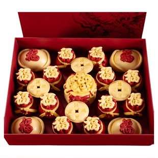 非遗送礼招财进宝聚宝盆花馍礼盒乔迁开业元宝福袋花样馒头面点