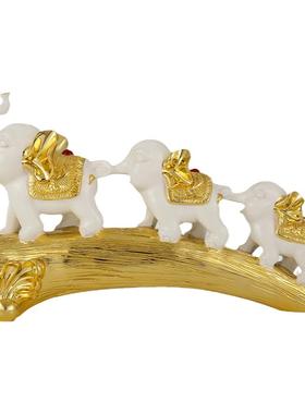 三只小象欧式风电视柜创意摆件