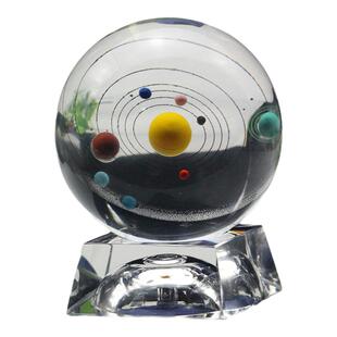 水晶球八大行星摆件3D水晶太阳系银河系创意礼品生日礼物家居装饰