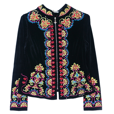 新疆舞蹈演出服金丝绒绣花外套