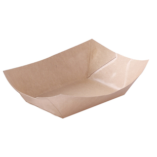 一次性餐盘食品牛皮纸托盘防油餐具炸串烧烤野餐碟盘商家用敞口盒