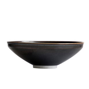 设计手工黑色陶瓷大茶碗抹茶碗甜品碗禅意素食碗 宋盏 斗笠碗