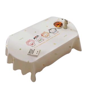 新年椭圆桌桌布喜庆防水防油免洗长方形喜庆红色餐桌布茶几布台布