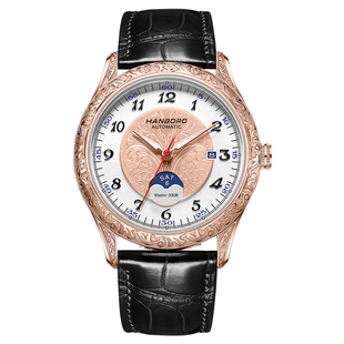 HANBORO衡宝罗马年商务男士手表全自动多功能机械表十大品牌名表