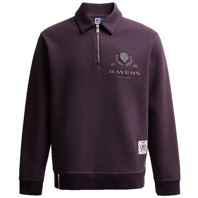 SEASON HIGHSEASONHIGH NFL联名乌鸦队秋卫衣翻领半拉链门襟撞色