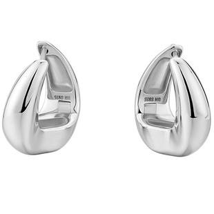 白岚马蹄耳环女925银耳钉原创气质精致百搭小众设计感耳饰ED2881