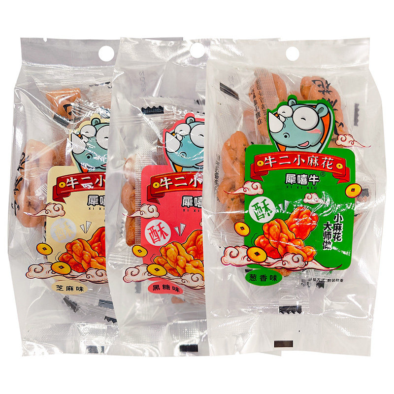 犀嘻牛牛二小麻花黑糖葱香芝麻味