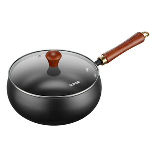 【新品】苏泊尔大肚铁锅炒锅家用无涂层炒菜锅氮化防粘24cm小铁锅