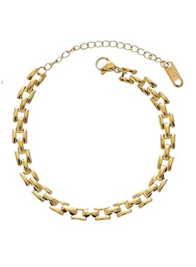 金色表带单编素链女经典时尚百搭