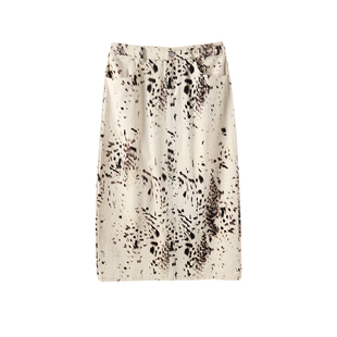 晶咕白标DADATATA印花侧开叉半身裙秋冬中长款高腰裙子