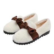 羊羔毛豆豆鞋加绒厚底棉鞋