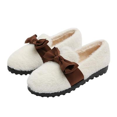 羊羔毛豆豆鞋加绒厚底棉鞋