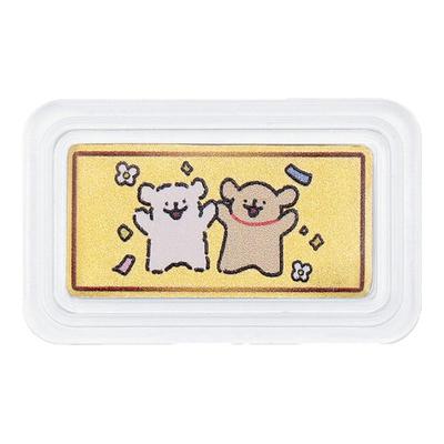 潮宏基线条小狗足金金币