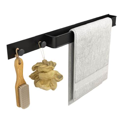 毛巾架免打孔卫生间浴巾架挂钩浴室挂架单杆毛巾杆厕所壁挂浴巾架