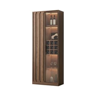 小型实木酒柜客厅靠墙复古储物装饰柜电视机旁边柜立柜2025新款