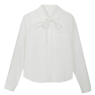 达佳诗白色衬衫女大学生面试答辩衬衣设计感蝴蝶结上衣轻职场穿搭