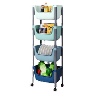 厨房落地收纳架放菜水果蔬菜储物架装果蔬篮子多层架小推车置物架