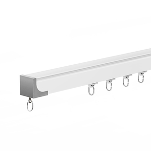 铝合金窗帘轨道静音轮滑道滑轮顶装直轨窗帘杆 双轨 滑轨侧装导轨