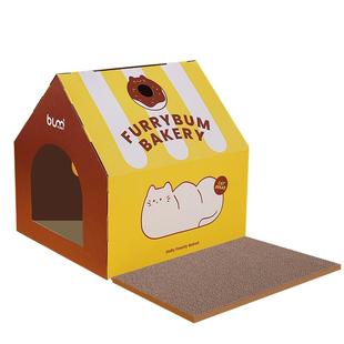 FURRYBUM全猫面包房瓦楞纸纸箱猫窝猫抓板耐磨四季通用猫咪躲避屋