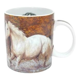 北美动物系列马克杯 标准美式马克彩绘杯 骏马咖啡杯 随手杯