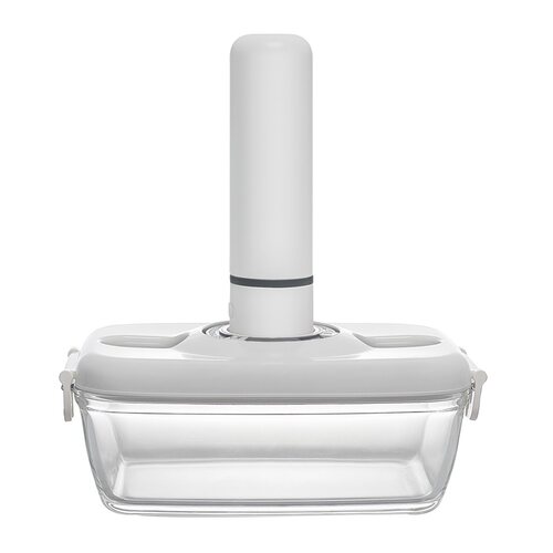 摩卡色电动抽真空保鲜盒高硼玻璃防潮抽气密封盒收纳罐保鲜可微波