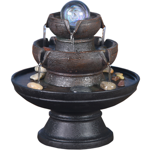 八方来财流水摆件循环水水景玄关前台办公室茶桌生财招财风水轮球