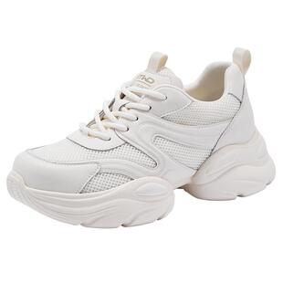 热风厚底老爹鞋女鞋2025年冬季新款女士时尚运动小白鞋显瘦慢跑鞋