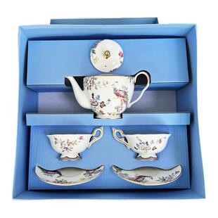 新年礼盒 Wedgwood 幸运彩雀 一壶两杯两碟大礼盒欧式下午茶套装