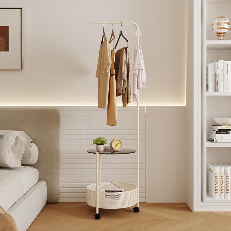 衣帽架落地卧室轻奢转角衣服架收纳架角落家用可移动床头柜挂衣架