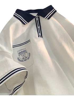 学院风POLO衫男夏季韩版潮流
