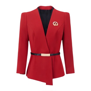 夜总会ktv公主工作服酒店酒吧夜场服务员红色套装足浴冬新款制服