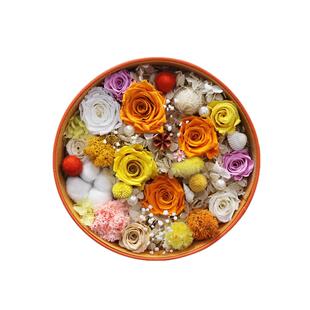 情人节实用皮质圆形花盒鲜花礼物围巾收纳生日伴手礼茶叶红酒包装