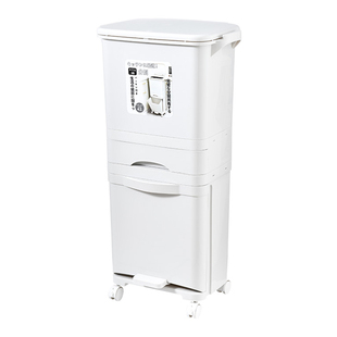 垃圾桶家用厨房专用免弯腰大容量高款可移动带盖干湿分离分类日式