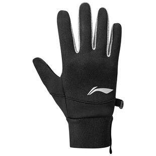 李宁加绒手套  秋冬篮球跑步飞盘滑雪运动户外加厚暖套装触摸男女