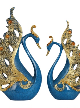 宏赫现代轻奢高档电视柜天鹅摆件酒柜装饰品客厅桌面玄关工艺家居