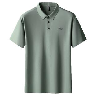 锦氨纶冰丝无痕半袖T恤男大码翻领打底衫夏季胖子运动短袖polo衫