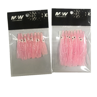 新款M&W橡胶小鱿鱼海钓软饵假饵拖钓南油981金枪鱼毛钩弓角配件