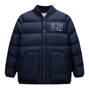 李维斯儿童羽绒服风衣2件套男童2024秋冬季新款保暖外套加厚冬装