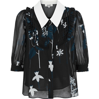 BORAAKSU木耳边装饰印花上衣