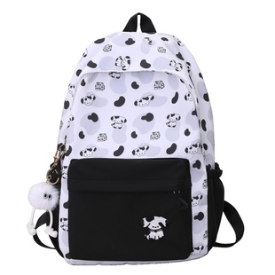 书包女生可爱小众满印双肩包初中高中大学生多巴胺高颜值少女背包