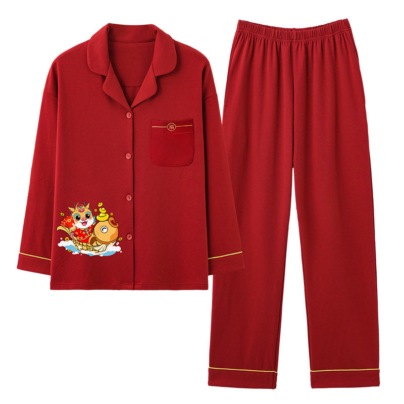 纯棉家居服套装春秋儿童睡衣亲子